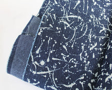 Load image into Gallery viewer, Denim - Stretch - Navy Blue with Splashes