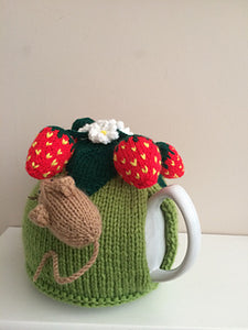 Pesky Mouse in the strawberry patch - Knitted Tea Cosy Kit