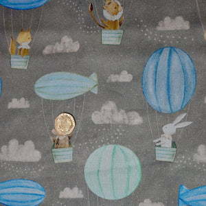Adventures in the Sky - Hot Air Balloon - 3 Wishes - 100% Cotton