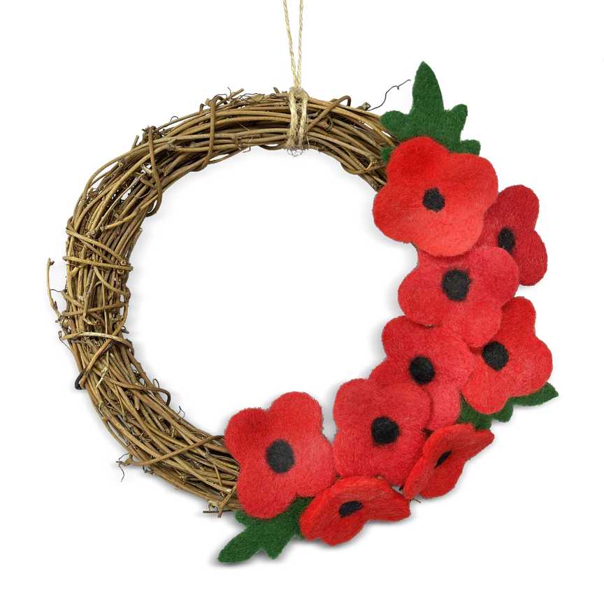 The Crafty Kit Company Poppy Wreath Needle Felting Kit All