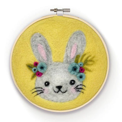 The Crafty Kit Company - Floral Bunny in a Hoop Needle Felting Kit