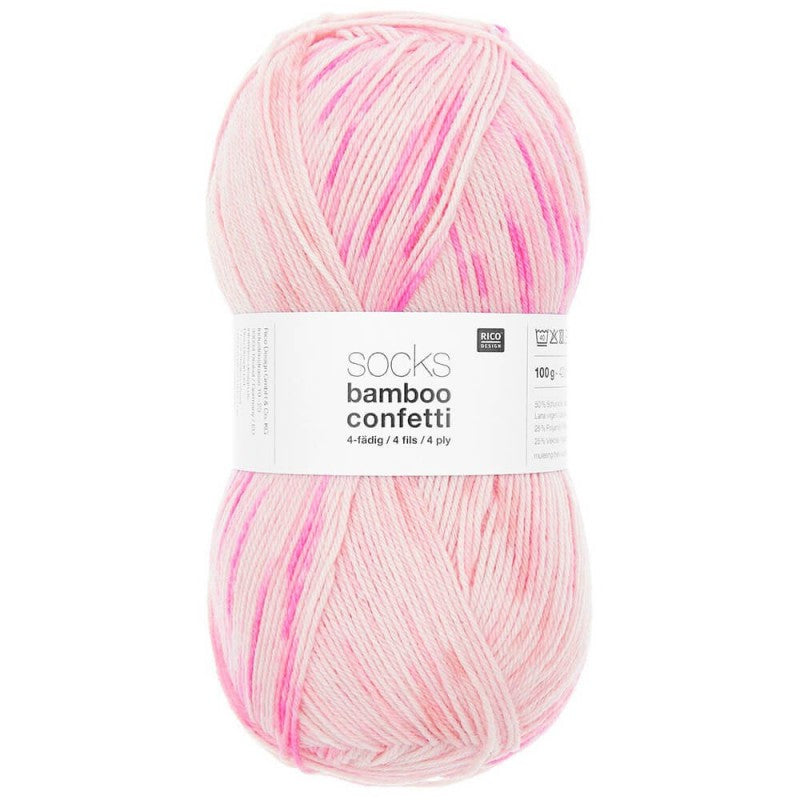 Rico Socks Bamboo Confetti 4 ply - 6 Colours