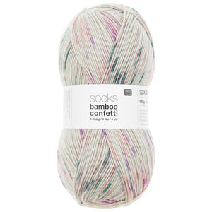 Rico Socks Bamboo Confetti 4 ply - 6 Colours