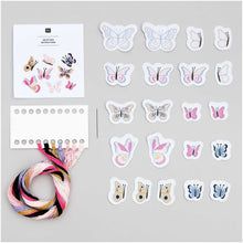 Load image into Gallery viewer, Rico Stick &amp; Stitch Embroidery Kit - Butterflies - 21 pieces