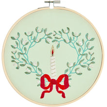 Load image into Gallery viewer, Christmas Embroidery Kit - Mistletoe Wreath with candle - NEW