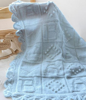 Knitted Blanket Kit - ABC - Blue