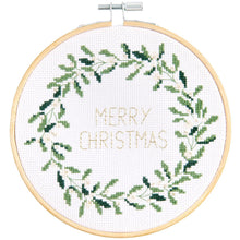 Load image into Gallery viewer, Christmas Cross Stitch Kit - Merry Christmas Wreath - NEW