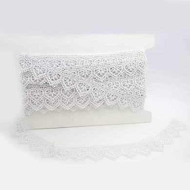Heart Shaped Guipure - White