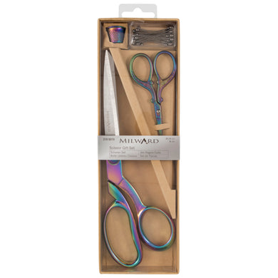 Milward Scissors, dressmaker and embroidery, Pins & Thimble Set - Rainbow