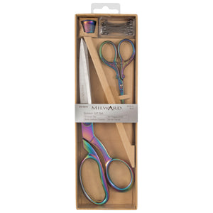 Milward Scissors, dressmaker and embroidery, Pins & Thimble Set - Rainbow