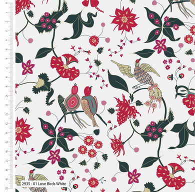 V&A Indian Summer - Love Birds – Organic Prints - 100% Cotton