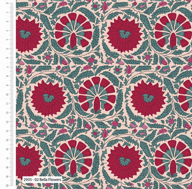 V&A Indian Summer - Bella Flowers – Organic Prints - 100% Cotton