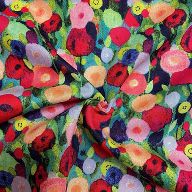 Cotton Poplin - Fuchsia Florals