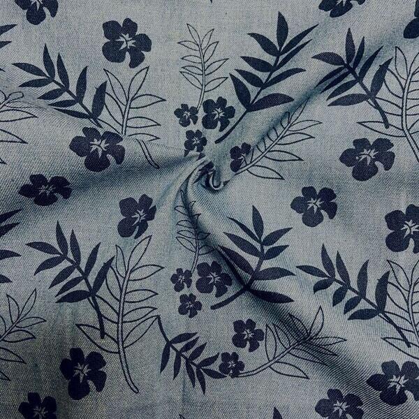 Chambray Denim - Hibiscus