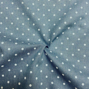 Chambray Denim - Pale Blue Dotty