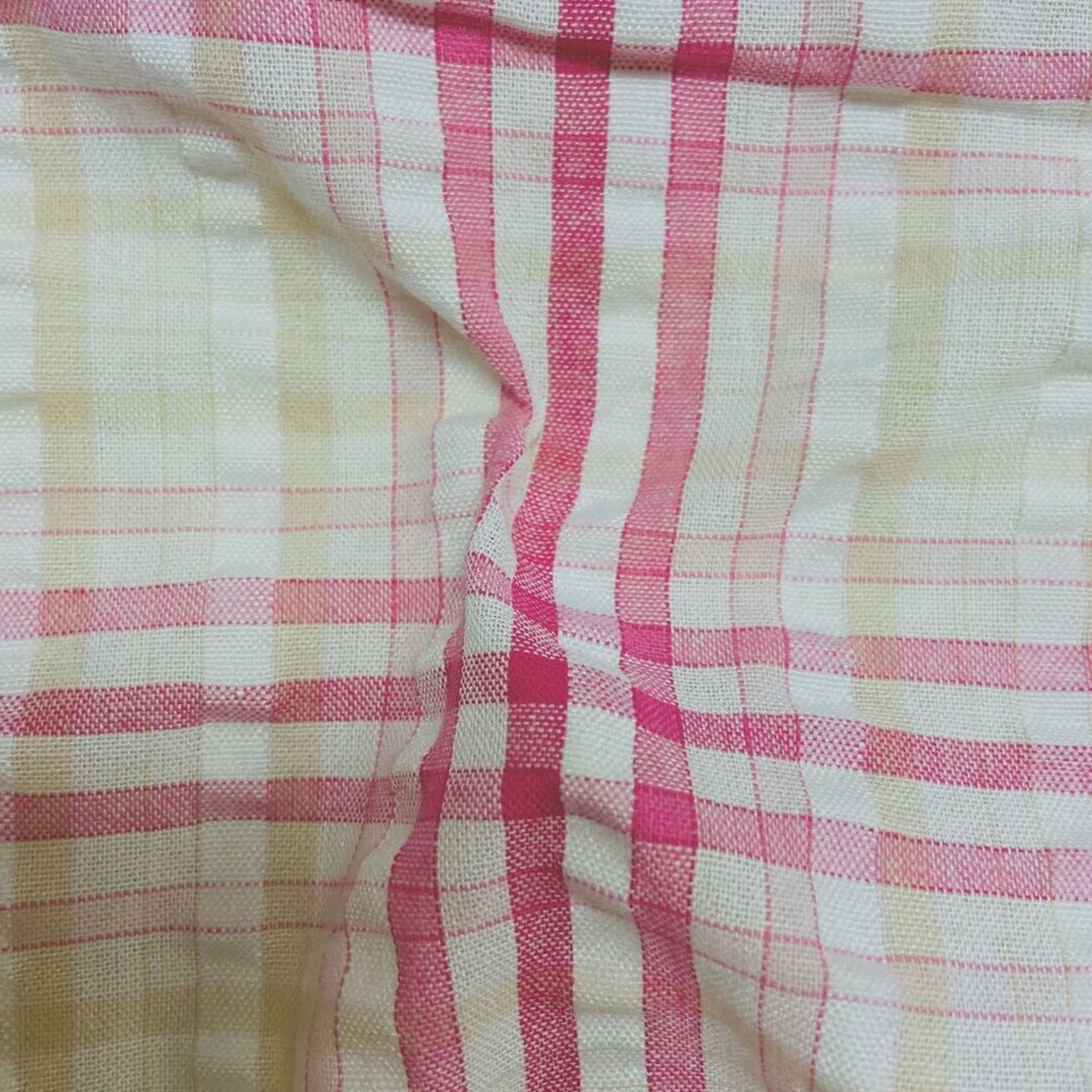 Seersucker 100% Cotton - Purple Check