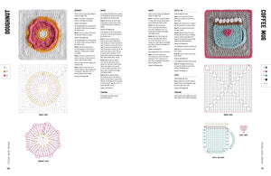 3D Food and Drink Granny Squares, 30 patterns - Crochet