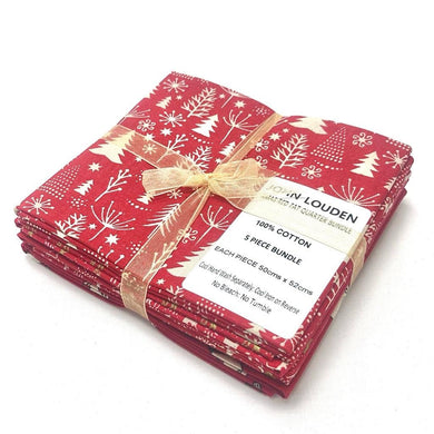 Christmas Fat Quarter Pack -  Ditsy Red - John Louden