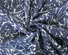 Load image into Gallery viewer, Denim - Stretch - Navy Blue with Splashes