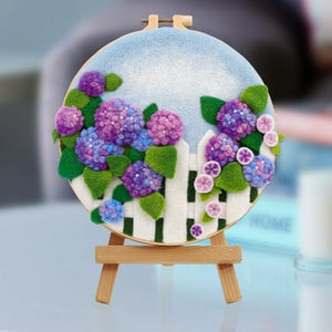 Needle Felting Frame Kit - Purple Hydrangea
