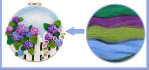 Needle Felting Frame Kit - Purple Hydrangea