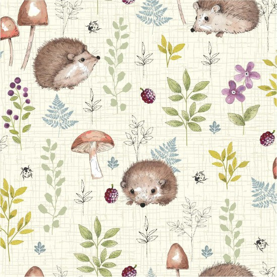Woodland - Hedgehogs- 100% Cotton