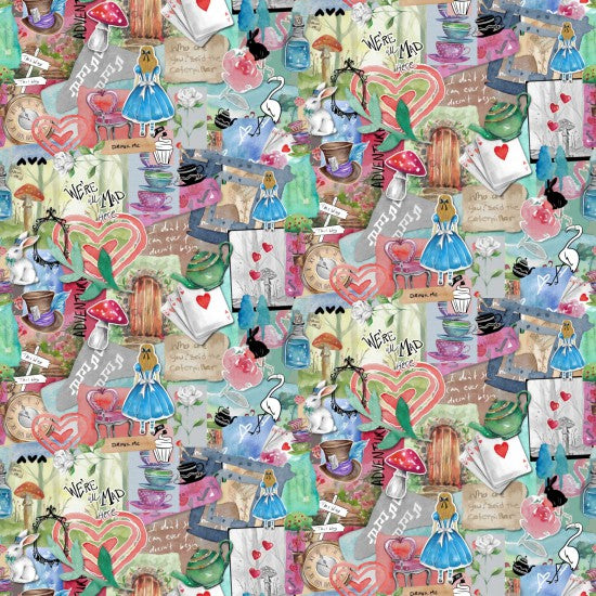 100% Cotton - Alice - Collage - 100% Cotton