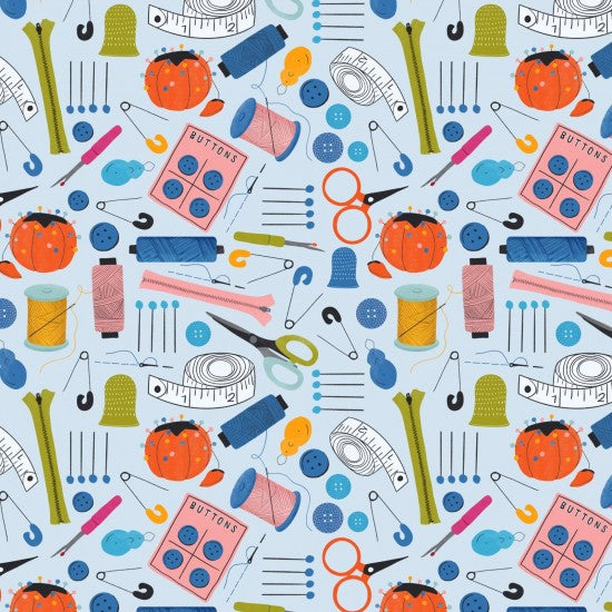 100% Cotton - Purrfect Stitches - Sewing Bag - 100% Cotton