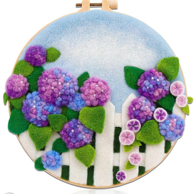 Needle Felting Frame Kit - Purple Hydrangea