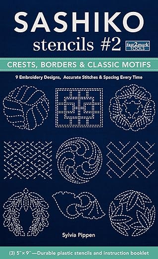 Sashiko Stencils #2: Crests, borders & classic motifs