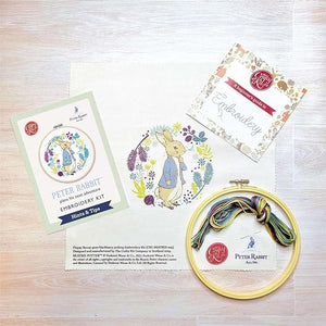 The Crafty Kit Company - Embroidery Kit - Peter Rabbit Plans His Next Adventure