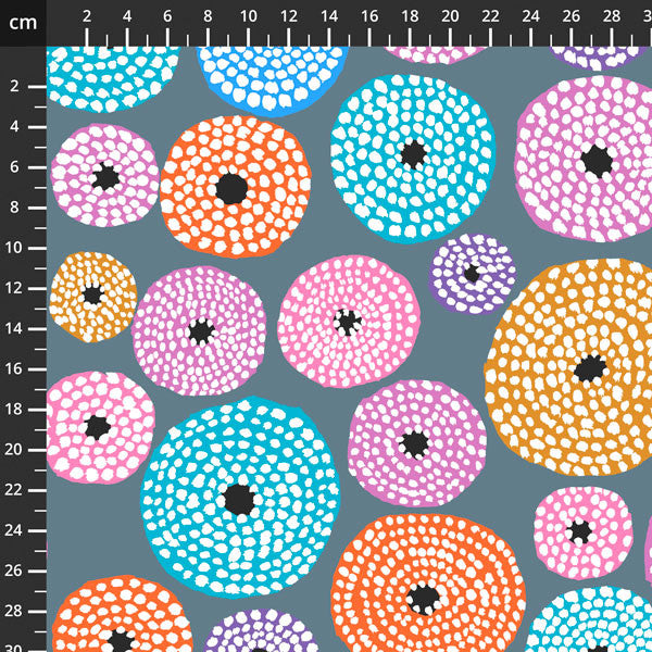 Kaffe Fassett Collective - Discs - Grey -100% Cotton