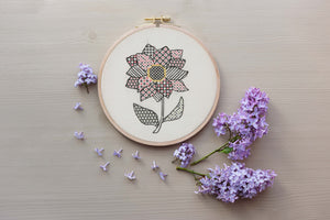 Anchor Embroidery Kit - Blackwork Dahlia