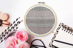 Anchor Embroidery Kit - Blackwork Stripe