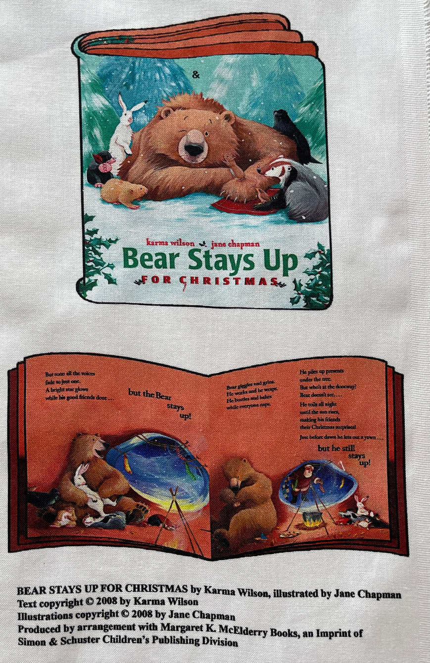 Bear Stays Up For Christmas - Book Panel - 100% Cotton