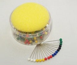 Coloured Pins - Dressmaking - With Foam Top