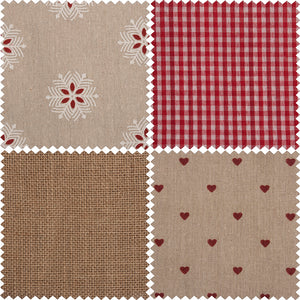 Fat Quarter Pack - Red & Natural