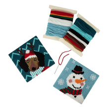 Load image into Gallery viewer, Christmas Dog &amp; Snowman - Cross Stitch Kit