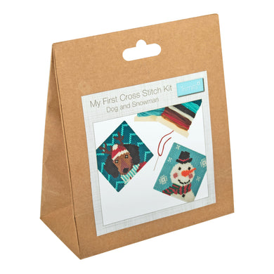 Christmas Dog & Snowman - Cross Stitch Kit