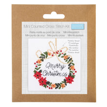 Load image into Gallery viewer, Christmas Cross Stitch - Christmas Wreath - NEW