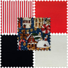 Load image into Gallery viewer, Christmas Fat Quarter Pack - Street Scene - Navy