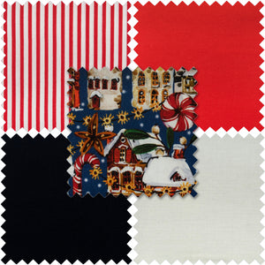 Christmas Fat Quarter Pack - Street Scene - Navy