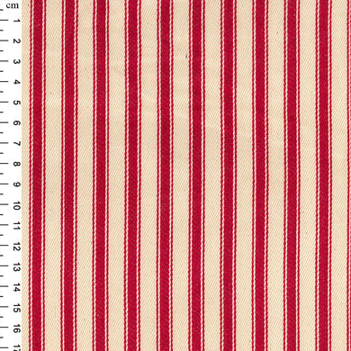 Ticking Fabric - Red Stripe