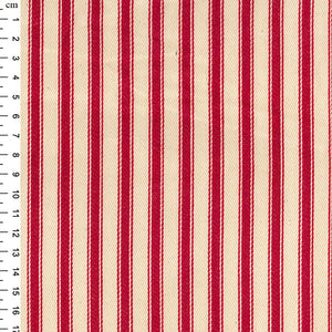 Ticking Fabric - Red Stripe