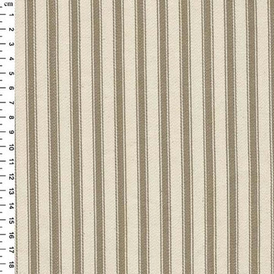 Ticking Fabric - Taupe Stripe