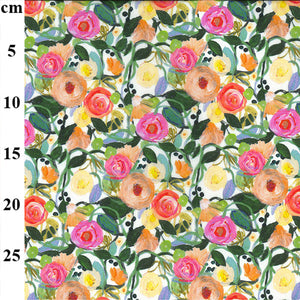 Hand Painted Flowers - 100% Cotton Lawn