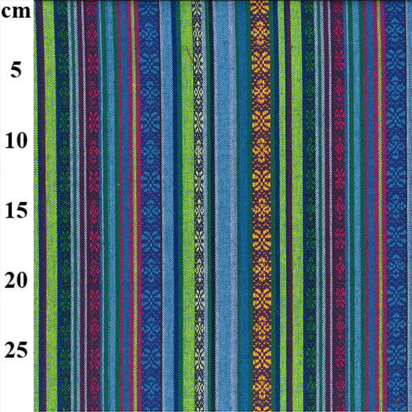 Polyotton - Ethnic Jacquard - Blue/Purple Stripes