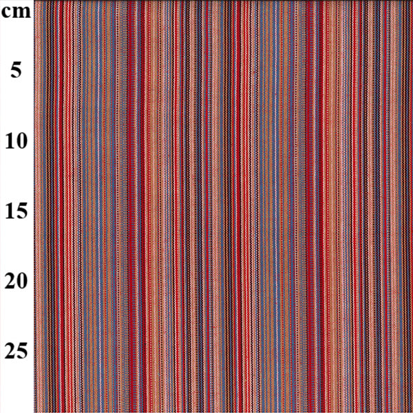 Polyotton - Ethnic Jacquard - Red Stripes