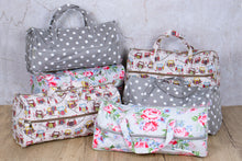 Load image into Gallery viewer, Traditional Knitting/Project Bag with zip - Blue with white sheep (Copy)