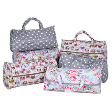 Load image into Gallery viewer, Traditional Knitting/Project Bag with zip - Blue with white sheep (Copy)